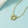 Moda Estilo Coreano Verano Nuevo Collar Simple para Mujer Colgante de Sol Estrella Incrustado de Diamantes Collar Regalo de Cumpleaños para Novia