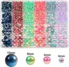 Set de Perlas Artificiales Perforadas Sueltas DIY Coloridas Redondas de ABS Materiales para Joyería Accesorios Caja de 24/28 Compartimentos