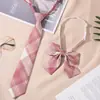 Jk Small Tie Preto Feminino Estilo Universitário Uniforme Gravata Borboleta Xadrez Camisa Sem Gravata Acessórios Decorativos Menina