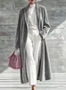 2026 Venta Caliente Transfronteriza Otoño/Invierno TikTok Abrigo Largo de Terciopelo para Mujer con Acabado de Alta Gama, Cuello Solapa, Chaqueta Larga de Terciopelo hasta la Rodilla