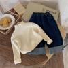 Suéteres Casuais para Meninos e Meninas 2025 Novo Tricô Lã Gola Redonda Moda Estilo Coreano Moda Infantil Tendência