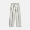 Calça casual masculina de seda gelada preta, elástica, secagem rápida, sensação refrescante, modelo novo de verão 2026, cintura elástica, calça reta folgada