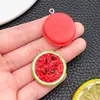 Mezcla de 15 Frutas Grandes de Resina Limón Kiwi Durian Lichi Joyería Artificial Accesorios Colgante DIY Colgante