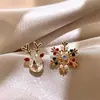 Pendientes de Navidad Pendientes de Copo de Nieve y Alce de Otoño e Invierno Pendientes Populares de Nicho Únicos para Mujer Pendientes de Lujo Ligero de Gama Alta Venta al por Mayor