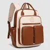 Mochila casual de bloques de color, bolsa multifuncional resistente al agua para computadora, mochila versátil de gran capacidad para el día a día, mochila escolar para mujeres