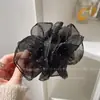 Grampo de Banana Plissado Nuvem de Strass de Malha Doce e Delicado Coreano para Mulheres 2025 Novo Grampo de Cabelo para Rabo de Cavalo Alto Acessório de Cabelo