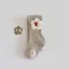 Meias Infantis Mais Vendidas Roupa de Fora Primavera e Outono Meias para Meninas Algodão Classe A Flor Princesa Body Bebê Gancho Grande