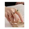Anillo abierto de piedra ojo de tigre natural, ágata roja, ágata negra, malaquita para mujer, nicho Maillard, lujo ligero, versátil