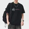 Camiseta de Manga Corta Lavada Resistente Estilo Americano Estampada para Hombre 2026, Verano Holgada Cuello Redondo Casual Media Manga