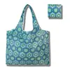 Sacola de Compras Dobrável, Bolsa Quadrada de Tecido Floral, Bolsa Tote Portátil e Resistente, Sacola Ecológica para Compras de Supermercado, Bolsa Impermeável para Armazenamento