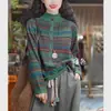 Nuevo Suéter de Punto Moda Retro Otoño/Invierno 2025 para Mujer con Botones de Colores, Estilo Bohemio, Grueso y de Corte Holgado