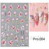Nuevas pegatinas de uñas transfronterizas al por mayor 5D micro-talladas tridimensionales verano flor fresca Flor adhesiva pegatinas de uñas