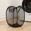 Cesto Dobrável de Roupa Suja em Grade, Cesto Simples de Armazenamento Monocromático, Cesto de Roupa Suja, Cesto de Roupa para Banheiro Doméstico, Cesto para Itens Diversos