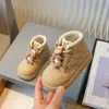 Botas para Niñas Invierno Forradas de Felpa Nuevas Botines para Niños Botas de Algodón con Velcro para Niña Suela Suave Zapatos de Algodón para Bebé