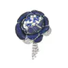 Broche de Flor de Pedrería Retro Pin de Rosa de Circonia de Lujo Accesorios de Moda para Abrigo Traje Adornos Transfronterizos