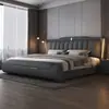Cama de Cuero de Lujo Ligero Estilo Italiano 1.8m Cama Principal Habitación Doble Simple 1.5m Apartamento Pequeño Cama Grande de Tejido Tecnológico Moderno