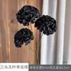 Bola de la Suerte de Tres Cabezas Sin Hojas Bola de la Suerte Flor de Hibisco Arreglo Floral para Pasillo de Boda Flor de Seda Decoración de Hotel Flor Artificial