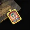 Novo Thangka Estilo Xizang Pintado à Mão Pintura do Núcleo da Divindade Guardiã dos Doze Signos do Zodíaco Colar com Casca de Aço Titânio Thangka do Zodíaco