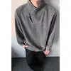 Sudadera retro americana a rayas con cuello en V cruzado para hombre, primavera y otoño, con cremallera diagonal, manga larga, adecuada como prenda interior o capa base para parejas