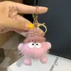 Pequeno Pingente de Pelúcia Bola de Carvão Imitação de Pelo de Vison Pingente de Chaveiro de Carro Pequeno Acessório Pingente de Bolsa de Pelúcia Decoração de Mochila