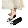 Zapatos planos tipo ballet de la abuela acolchados con lazo estilo Chanel para mujer, zapatos planos casuales de punta baja slip-on versátiles para mujer