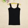Camisole de Algodão com Duas Alças para Outono Feminino, Peça Externa Curta Slim Fit Plus Size, Lindo Design nas Costas, Top Base, Atacado de Inverno