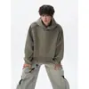 Sudadera con capucha para hombre, estilo étnico de peso pesado, lavado a la arena, desgastada, bordada con cuerda, nueva colección Otoño/Invierno 2026, prenda exterior de alta gama, marca de moda