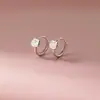 Clip de Oreja de Gatito Estrella de Plata de Ley S925 Nalan Exquisito Simple Estilo Ins Pendientes de Diseño Nicho M08315