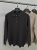 Camisa Polo de Malha Masculina Manga Longa Estilo Old Money de Luxo Outono Casual de Negócios Gola Lapela Camada Base Suéter