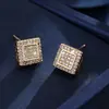 Pendientes de Moda de Venta Caliente Transfronterizos de Amazon, Estilo de Celebridad de Internet Moderno y Único, Pendientes Punk Hip-Hop Europeos y Americanos con Circonia Completa