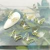 Joyería Metálica Mariposa para Arte de Uñas Dorado Plata Mariposa Pequeña Inteligente Remache Tridimensional Lazo Adhesivo Joyería