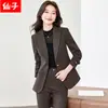 Atuendo profesional al por mayor transfronterizo 2026 otoño e invierno ropa profesional de alta gama chaqueta blazer de manga larga traje de pantalón para mujer