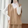 Chaleco Suéter Sin Mangas de Ganchillo Hecho a Mano Estilo Chino Floral para Mujer, Nuevo Chaleco de Punto de Lana Pura para Otoño/Invierno
