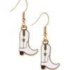 Pendientes de Aro de Latón con Baño de Oro Real con Forma de Bota de Fresa con Goteo de Aceite, de Venta Caliente Transfronteriza Europea y Americana, para Mujer
