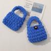 Mini bolso tejido creativo para niños, accesorios de peluche, bolso de lana hecho a mano con auriculares, bolso de hombro para muñeca para mujer