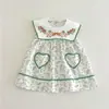Vestido de Algodón Puro Estampado con Cuello y Sin Mangas para Niñas Pequeñas y Medianas, Versátil Vestido de Verano Lindo con Bordado de Dibujos Animados