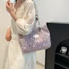 Bolsa de Lona Floral Estilo Fresco Corea del Sur para Mujer Verano Nueva Llegada Bolso de Mano Gran Capacidad Delgado Portátil Bolsa de Playa para Vacaciones
