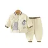 Jingqi Conjunto de Ropa de Algodón para Bebé Otoño e Invierno Ropa Acolchada Dividida Gruesa Cálida para Bebé Ropa de Algodón para Niños y Pantalones de Algodón
