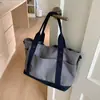 Bolsa Feminina de Grande Capacidade, de Alta Qualidade, Bolsa Tote de Ombro Versátil, Bolsa Saco de Lona Portátil Simples para o Dia a Dia