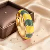 Pulseira Vintage de Liga de Zinco com Pintura Esmaltada, Design Irregular Color-Blocking, Pulseira Aberta Personalizada de Alta Qualidade