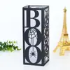 Telaraña negra de Halloween europea y americana, lámpara de papel 3D, pantalla de lámpara de papel cortada con láser, luz nocturna, linterna de calabaza BOO