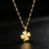 Novo Colar de Trevo de Quatro Folhas Coração Erva Sorte Exquisito Luxo Leve Personalidade de Alto Padrão Versátil Design de Nicho Corrente de Clavícula