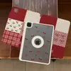 Funda Estilo Coreano con Patrón de Cuadros y Cerezas para Tableta Apple iPad, Cubierta Protectora Air, Funda Pro Magnética Desmontable Mini con Ranura para Lápiz