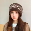 Nueva Moda Gorro de Punto Otoño e Invierno para Mujer Estilo Coreano Protección contra el Frío Calidez Cubierta de Coche Headwear Estilo Callejero Británico Gorro Holgado de Moda