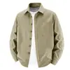 Camisa de trabajo de algodón puro para hombre, nuevo estilo otoño 2026, camisa lavada casual y moderna con cuello de solapa, chaqueta de moda para hombre