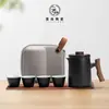 Conjunto de Chá Portátil para Viagem Pequeno Conjunto para Levar na Mão Equipamento de Chá para Acampamento ao Ar Livre Bule Xícara de Chá Copo Individual Expresso