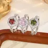 ¡Precioso y Brillante! Anillo de Girasol con Diamante Verde Sofisticado y Fresco para Mujer, Lujo Ligero con un Toque de Alta Gama, Anillo Ajustable para el Dedo Índice
