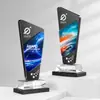 Troféu de Cristal Banhado a Cor de Alta Qualidade, Prêmio Criativo Personalizado com Gravação, Troféu para Funcionário Destaque, Sofisticado e Elegante