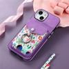 Para Apple 16 funda para teléfono móvil electrochapada magnética Magsafe tarjetero anillo para tarjetas iPhone15 pintura