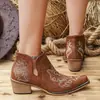 Botas Martin retro de tacón bajo y tacón grueso de color liso bordadas, de comercio exterior talla grande, estilo europeo y americano, novedad otoño e invierno 2026, para mujer